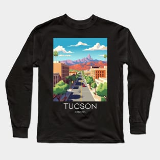 A Pop Art Travel Print of Tucson - Arizona - US Long Sleeve T-Shirt